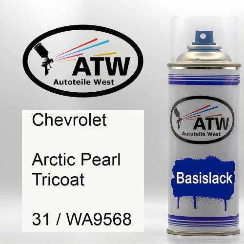 Chevrolet, Arctic Pearl Tricoat, 31 / WA9568: 400ml Sprühdose, von ATW Autoteile West.